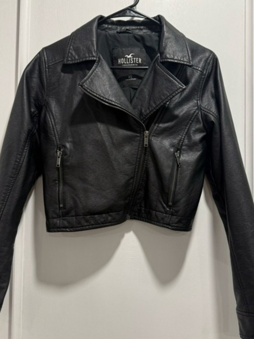 Hollister Women's Sleek Black Leather Jacket